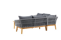 Chania kulmasohva sohvapöydällä - harmaa / akasia