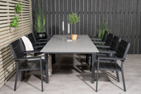 Levels ruokapöytä - musta alumiini / harmaa aintwood - 160/240*90 + Levels ruokatuoli