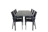 Break ruokapöytä - musta alumiini / musta aintwood - 205*90 + Parma kehystuoli