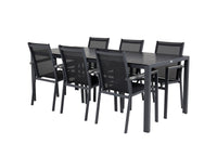 Break ruokapöytä - musta alumiini / musta aintwood - 205*90 + Parma kehystuoli