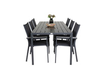 Break ruokapöytä - musta alumiini / musta aintwood - 205*90 + Parma kehystuoli