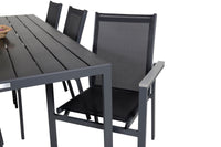 Break ruokapöytä - musta alumiini / musta aintwood - 205*90 + Parma kehystuoli