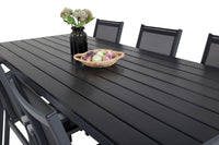 Break ruokapöytä - musta alumiini / musta aintwood - 205*90 + Parma kehystuoli