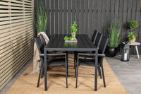 Break ruokapöytä - musta alumiini / musta aintwood - 205*90 + Parma kehystuoli