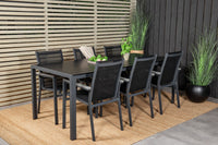 Break ruokapöytä - musta alumiini / musta aintwood - 205*90 + Parma kehystuoli