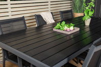 Break ruokapöytä - musta alumiini / musta aintwood - 205*90 + Parma kehystuoli