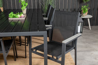 Break ruokapöytä - musta alumiini / musta aintwood - 205*90 + Parma kehystuoli