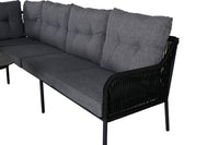 BERLIN Kulmasohvaryhmä sohvapöydällä musta/harmaa