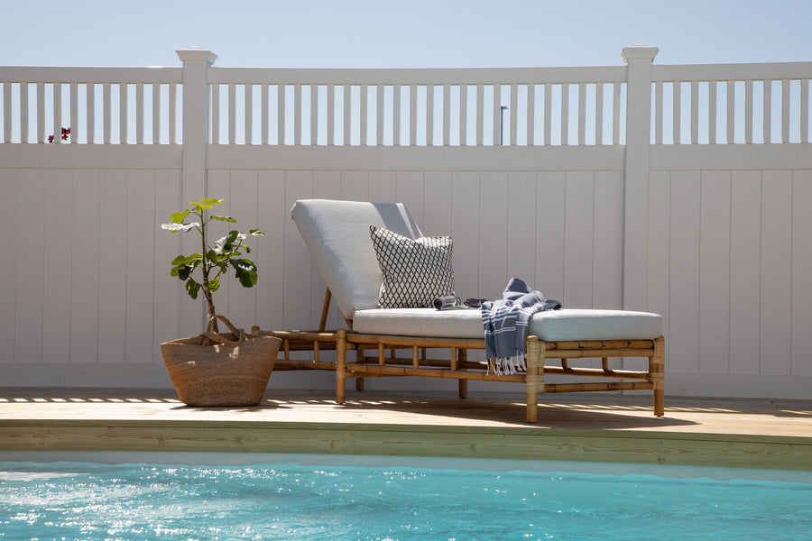 CANE aurinkopatja luonnonvärinen/vaaleanharmaa