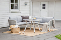 VIRYA Kulmasohvaryhmä sohvapöydällä valkoinen/harmaa