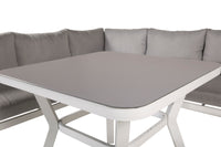 VIRYA Kulmasohvaryhmä sohvapöydällä valkoinen/harmaa