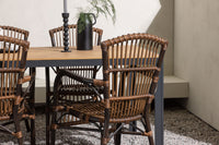 Rikkoutunut ruokapöytä 95*150 - musta / alumiini + Galera ruokatuoli - ruskea / alumiini