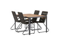 Break ruokapöytä 95*150 - musta / alumiini + Bois ruokatuoli - musta / harmaa ruskea