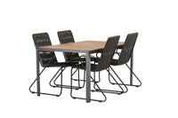 Break ruokapöytä 95*150 - musta / alumiini + Bois ruokatuoli - musta / harmaa ruskea