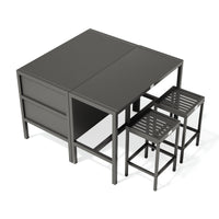 Umami-moduuli 2 baaripöydällä ja 2 baarituolilla, musta