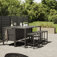 Umami-moduuli 3 baaripöydällä ja 3 baarituolilla, musta/ruostumaton.