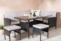 KNOCK Kulmasohvaryhmä sohvapöydällä musta/harmaa