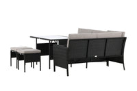 KNOCK Kulmasohvaryhmä sohvapöydällä musta/harmaa