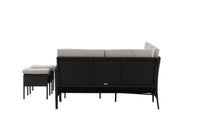 KNOCK Kulmasohvaryhmä sohvapöydällä musta/harmaa