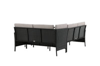 KNOCK Kulmasohvaryhmä sohvapöydällä musta/harmaa