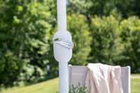 BREKKI Ruokailuryhmä, mukaan lukien aurinkovarjo, valkoinen/harmaa