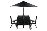 BREKKI Ruokailuryhmä, mukaan lukien aurinkovarjo, musta