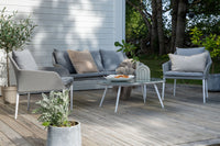 SPOGA Sohvaryhmä sohvapöydällä valkoinen/harmaa