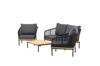 Andorra-sohvasetti sohvapöydällä - musta / harmaa