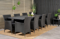 Marbella ruokapöytä 160/240*100 - musta + Knick käsinojatuoli - musta