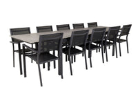 Levels ruokapöytä 229/310 - musta / harmaa + Copacabana ruokatuoli - musta