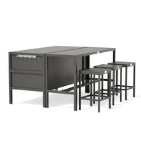 Umami-moduuli 3 baaripöydällä ja 3 baarituolilla, musta