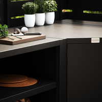 UMAMI ulkokeittiöpaketti, allasmoduuli, kulmamoduuli, moduuli 3, musta