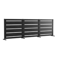 RAMA näkösuoja 3 osaa matala, musta, L240 x S30 x K80 cm