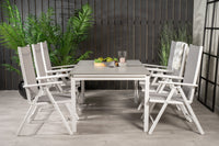 Levels ruokapöytä 160/240 - valkoinen / harmaa - Break 5:pos ruokatuoli - valkoinen / harmaa 6