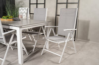 Levels ruokapöytä 160/240 - valkoinen / harmaa - Break 5:pos ruokatuoli - valkoinen / harmaa 6