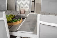 Levels ruokapöytä 160/240 - valkoinen / harmaa - Break 5:pos ruokatuoli - valkoinen / harmaa 6