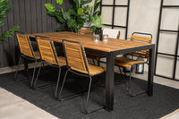 Bois ruokapöytä 200*100 - musta / akasia + Bois ruokatuoli - musta alumiini