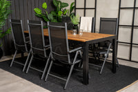 Bois ruokapöytä 200*100 - musta / akasia + Break 5:pos ruokatuoli - musta