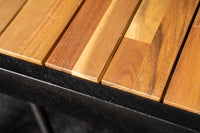 Puu ruokapöytä 200*100 - musta / akasia + Anna käsinojatuoli - musta