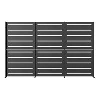 RAMA näkösuoja 3 osaa, korkea, musta, L240 x S30 x K153 cm