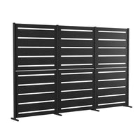 RAMA näkösuoja 3 osaa, korkea, musta, L240 x S30 x K153 cm