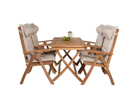 Kenya ruokapöytä 120*70*H75 - tiikki + Kenya 5-asentoinen ruokatuoli - tiikki