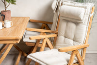 Kenya ruokapöytä 120*70*H75 - tiikki + Kenya 5-asentoinen ruokatuoli - tiikki