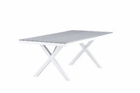 Garcia ruokapöytä 100*200 - alumiini / valkoinen / harmaa aintwood