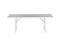 Garcia ruokapöytä 100*200 - alumiini / valkoinen / harmaa aintwood