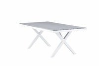 Garcia ruokapöytä 100*200 - alumiini / valkoinen / harmaa aintwood