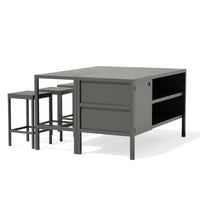 Umami-moduuli 3 baaripöydällä ja 3 baarituolilla, musta