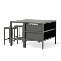 Umami-moduuli 2 baaripöydällä ja 2 baarituolilla, musta