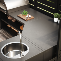 UMAMI ulkokeittiöpaketti, allasmoduuli, kulmamoduuli, moduuli 3, musta