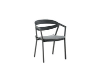 Kulutuskestävä ruokatuoli pehmusteella - musta / harmaa / alumiini